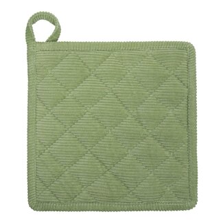 Linen & More Corduroy pannenlap groen 20x20cm