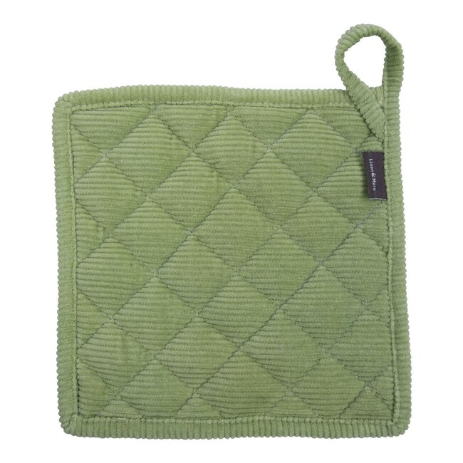 Linen & More Corduroy pannenlap groen 20x20cm