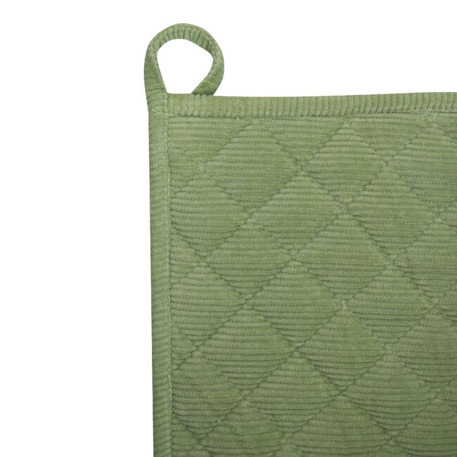 Linen & More Corduroy pannenlap groen 20x20cm