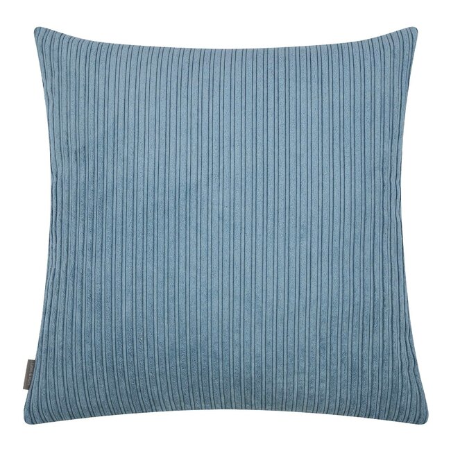 Linen & More Duke Velvet Rib kussen ijs blauw 45x45cm