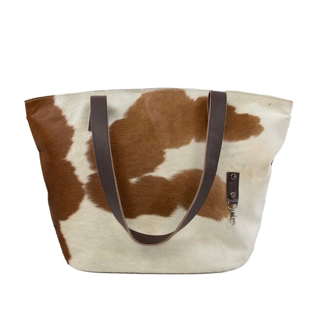 Mars & More handtas koe bruin 46x30x18cm (bos taurus taurus)