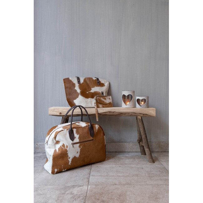 Mars & More handtas koe bruin 46x30x18cm (bos taurus taurus)