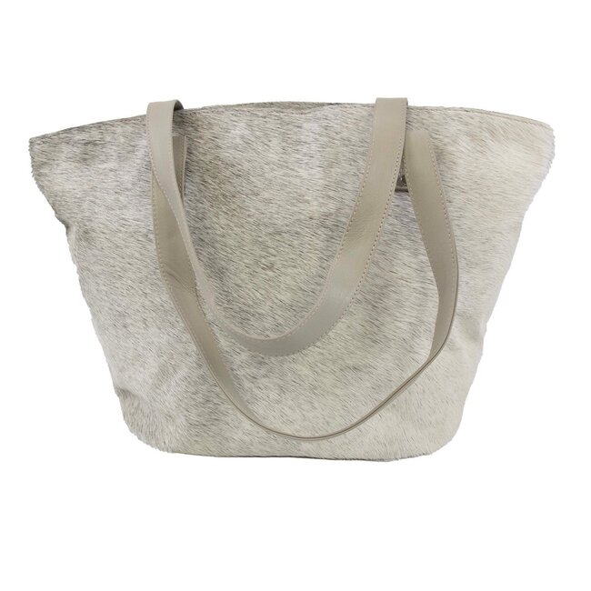 Mars & More handtas koe grijs 46x30x18cm (bos taurus taurus)