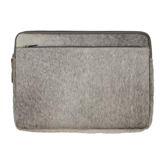 Mars & More laptophoes grijs 15inch 28,5x39cm (bos taurus taurus)