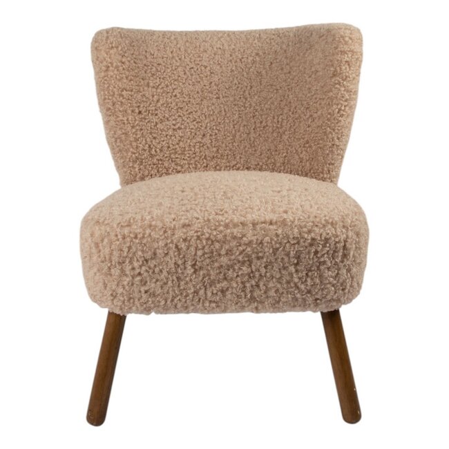 Mars & More stoel teddy krul beige 60x72x74cm