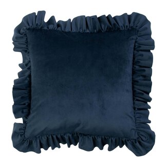 Mars & More kussen fluweel rouche navy 45x45cm