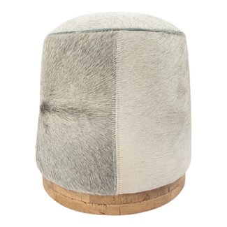 Mars & More Poef Koe rond grijs 40x40x43cm (bos taurus taurus) Mars & More Poef Koe rond grijs 40x40x43cm (bos taurus taurus)