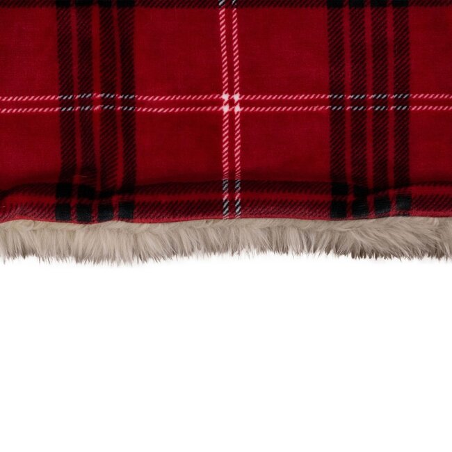Mars & More Plaid ruit faux fur rood 130x170cm