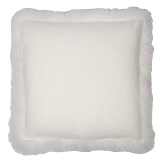 Mars & More kussen schaap krulhaar linnen wit 40x40cm