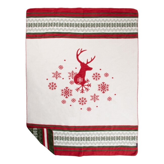 Mars & More Plaid hert rood groen xl 150x200cm