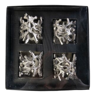 Mars & More Servet Ring gewei zilver 4x5cm (set of 4)