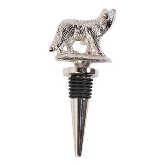 Mars & More Wijnstopper vos zilver 13x6x2cm