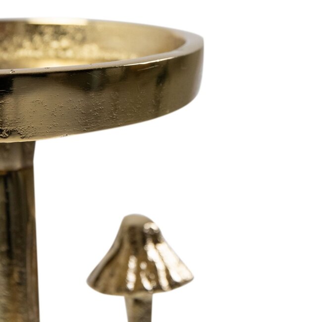 Mars & More Kaarsen Standaard paddenstoel goud h20 d10cm