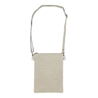 Mars & More crossbody tas verticaal geweven sand 23x17cm (bos taurus taurus)