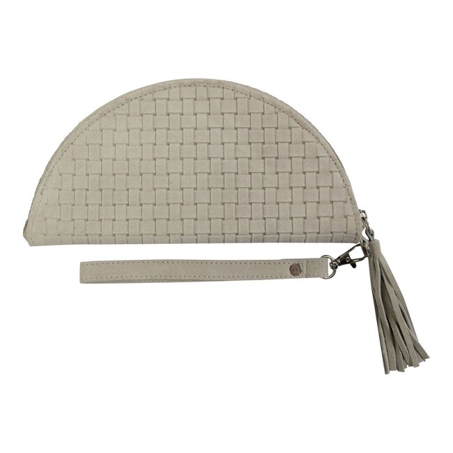 Mars & More Portemonnee halve maan geweven zand 15cm (bos taurus taurus)