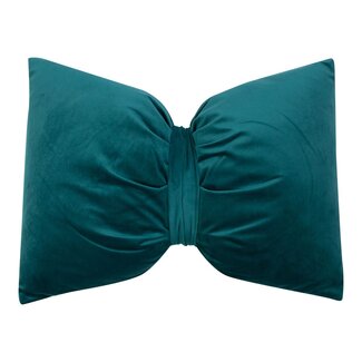 Mars & More Strik Kussen Fluweel petrol 40x60cm