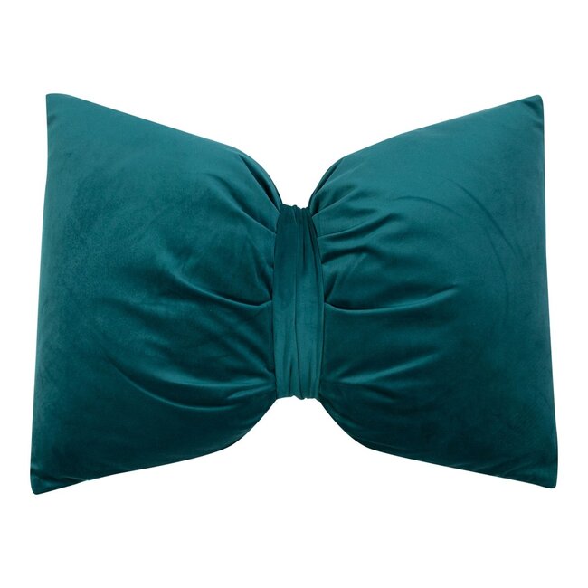 Mars & More Strik Kussen Fluweel petrol 40x60cm