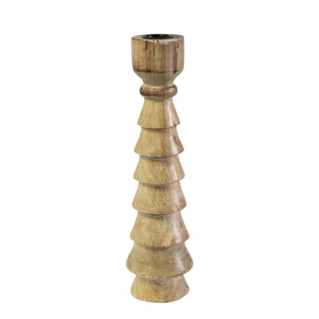 Mars & More Candle Holder mango hout bubbel 25cm