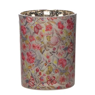 Mars & More Theelichthouder Glas zara bloemen medium 12cm