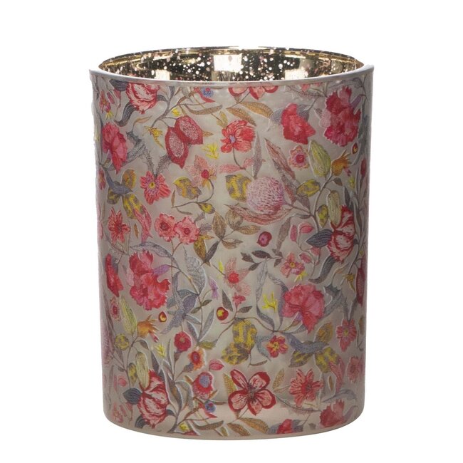 Mars & More Theelichthouder Glas zara bloemen medium 12cm