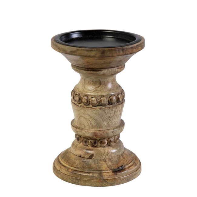 Mars & More Kandelaar mango hout bubbel 15cm