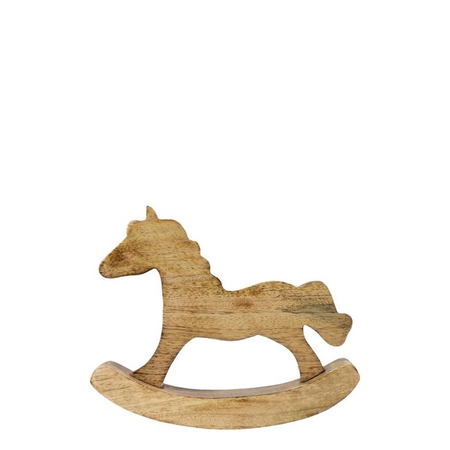 Mars & More Hobbelpaard mango hout 17x14cm