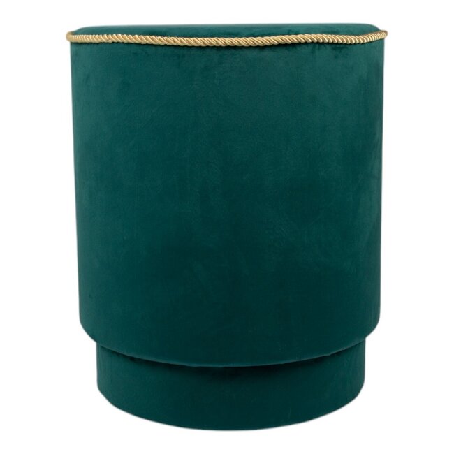 Mars & More poef fluweel goud petrol 38x38x45cm