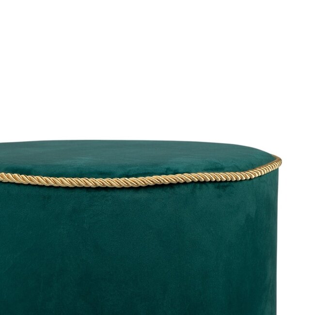 Mars & More poef fluweel goud petrol 38x38x45cm