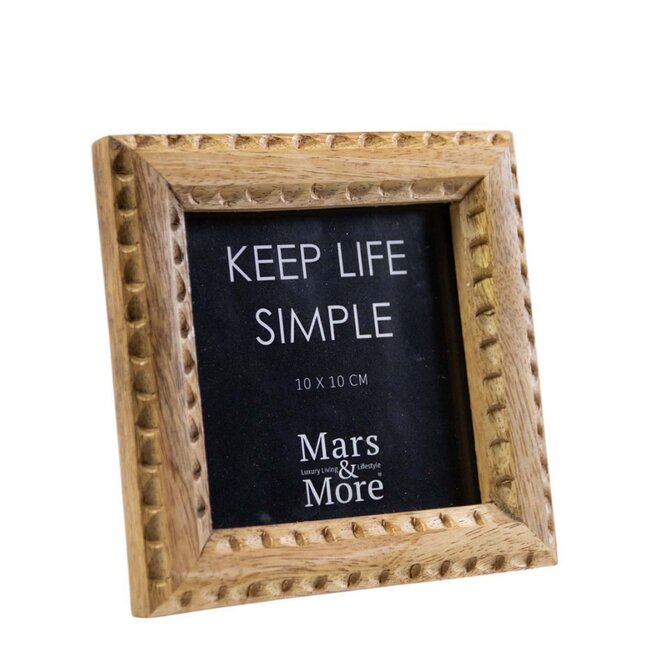 Mars & More fotolijst mango hout gesneden 10x10cm