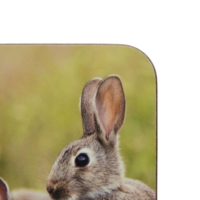 Mars & More Onderzetter Konijnen familie 10x10cm (set van 6)