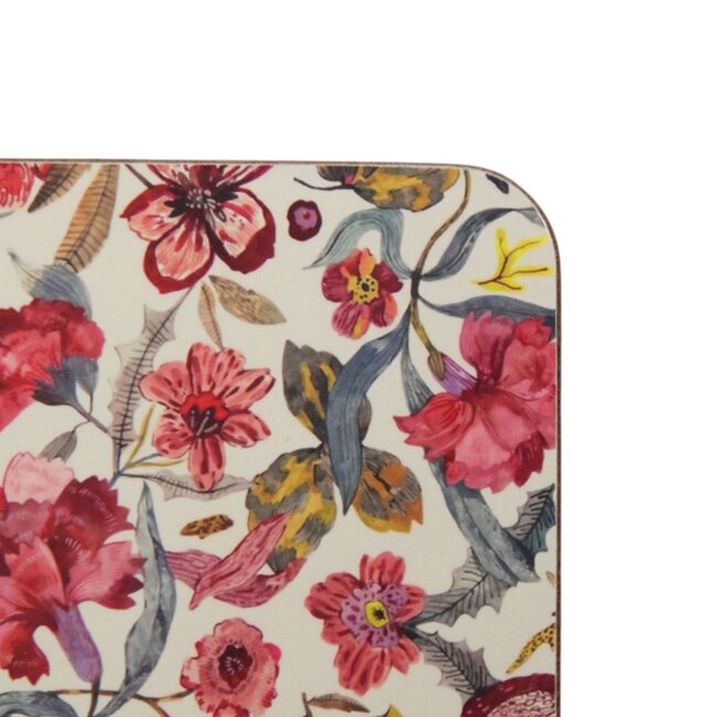 Mars & More Onderzetter Zara bloemen 10x10cm (set van 6)