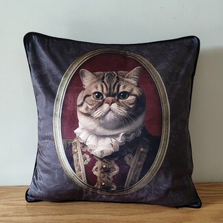 Mars & More Kussen Portret lijstje kat grijs 45x45cm