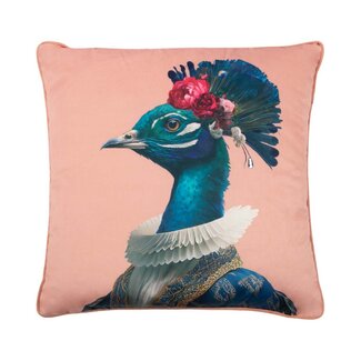 Mars & More Kussen Portret pauw roze 45x45cm