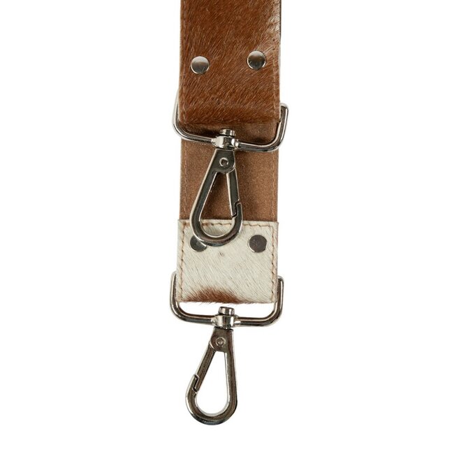 Mars & More Telefoonkoord koeienleder bruin wit (bos taurus taurus) 120cm