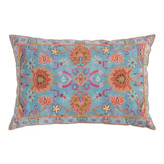 Mars & More Kussen geborduurd zazi blauw oranje 40x60