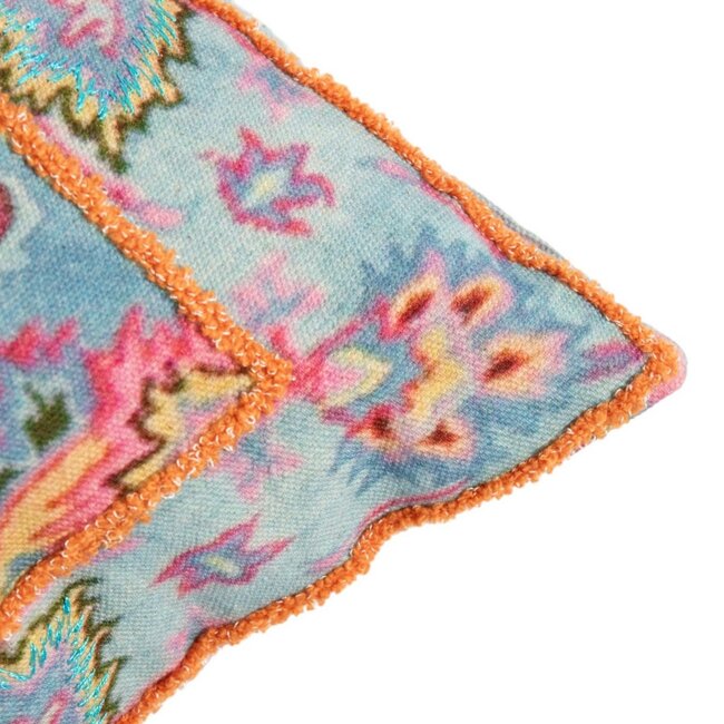 Mars & More Kussen geborduurd zazi blauw oranje 40x60