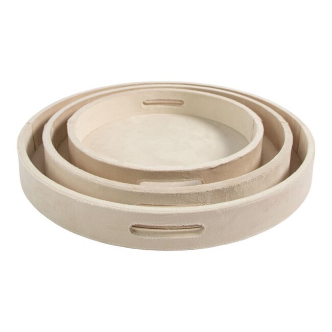 Mars & More Dienbladen rond fluweel champagne dia 30, 38, 45 cm (set of 3)