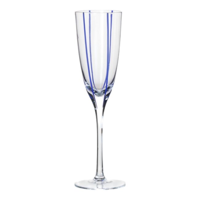 Mars & More Champagneglass Blue Stripe h25 d7,5
