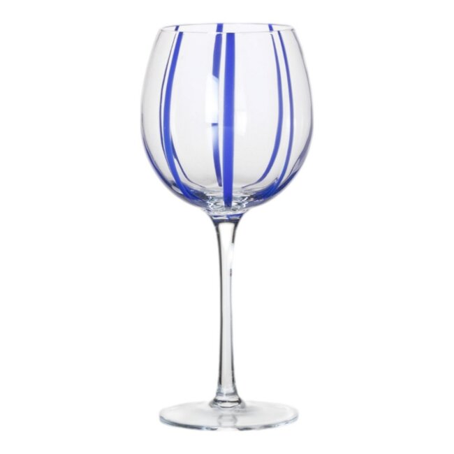Mars & More Wineglass Blue Stripe h21 d9,5