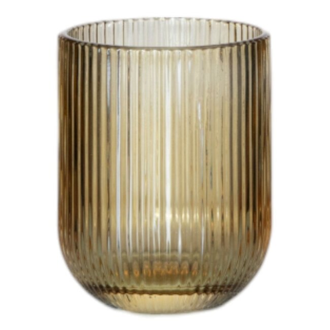 Mars & More Waterglass Amber Stripe h9,5 d7,5