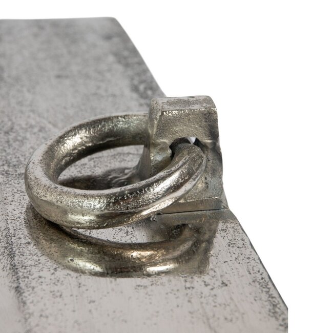 Mars & More Dienblad met handgrepen ijzer zilver h7 44x44