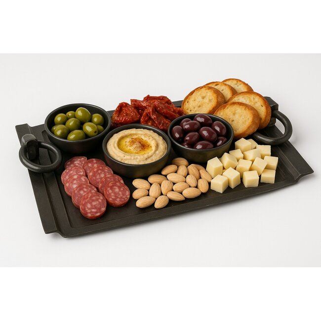 Mars & More Dienblad met handgrepen ijzer brass h9 50x50