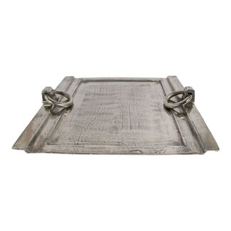 Mars & More Dienblad met handgrepen ijzer zilver h9 50x50