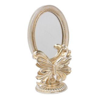 Mars & More Spiegel Ovaal vlinder hars zilver 14,6x10x25,3cm