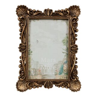 Mars & More Fotolijst rechthoek schelp goud 15,2x2,4x20,4cm