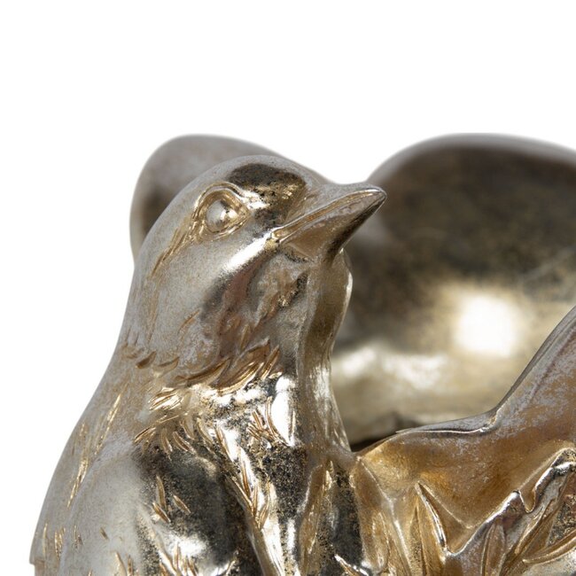 Mars & More Vaas Vogel hars zilver 18x16x26cm