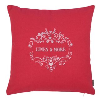 Linen & More Cushion Linen & More embroidery 40x40 dark pink