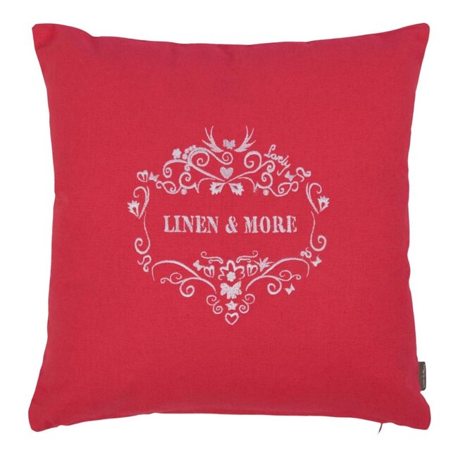 Linen & More Cushion Linen & More embroidery 40x40 dark pink