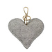 Mars & More sleutelhanger koehuid hart grijs medium 11cm goud