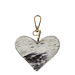 Mars & More sleutelhanger koehuid hart zwart/wit small 9cm goud
